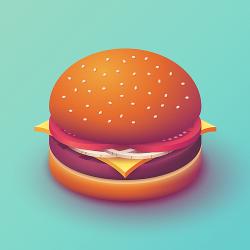 Burger Isometric - - Fine Art
