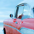 Red Chevy '57 Bel Air at the beach Square by Edward Fielding
