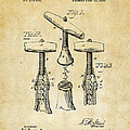 1883 Wine Corckscrew Patent Art - Vintage Black by Nikki Marie Smith