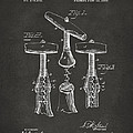 1883 Wine Corckscrew Patent Artwork - Gray by Nikki Marie Smith