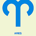 Aries Zodiac Sign Blue by Naxart Studio