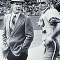 Dallas Cowboys Coach Tom Landry And Quarterback #12 Roger Staubach by Donna Wilson