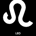Leo Zodiac Sign White by Naxart Studio