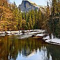 Winter view of Half Dome in Yosemite National Park. by Jamie Pham