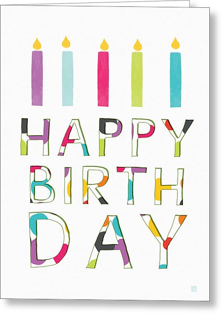 Birthday Candles- Art By Linda Woods Greeting Card