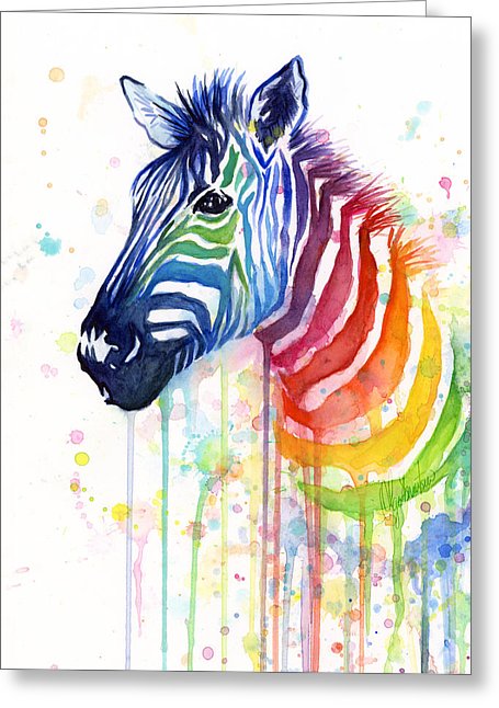 Rainbow Zebra - Ode To Fruit Stripes Greeting Card