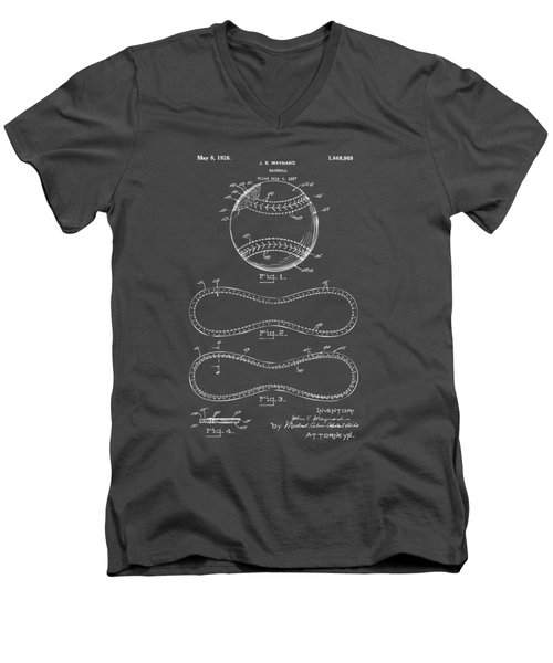 1928 Baseball Patent Artwork - Gray Men's V-Neck T-Shirt
