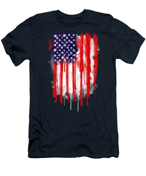 American Spatter Flag Men's V-Neck T-Shirt