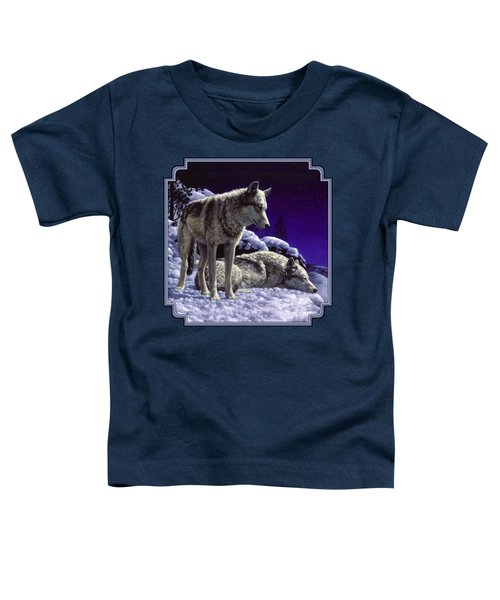 Wolf Painting - Night Watch Toddler T-Shirt