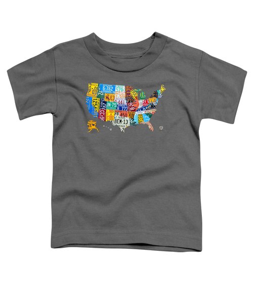 License Plate Map Of The United States Toddler T-Shirt