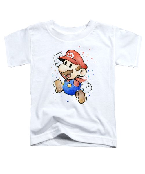 Mario Watercolor Fan Art Toddler T-Shirt