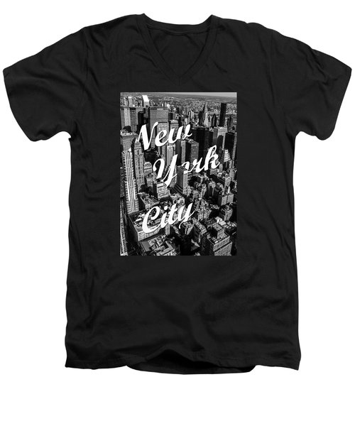 New York Men's V-Neck T-Shirt featuring the photograph New York City by Nicklas Gustafsson
