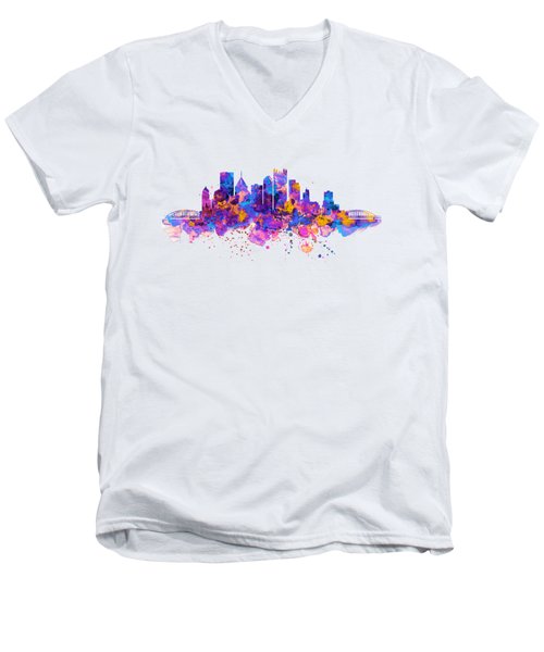 Pittsburgh Skyline Men's V-Neck T-Shirt