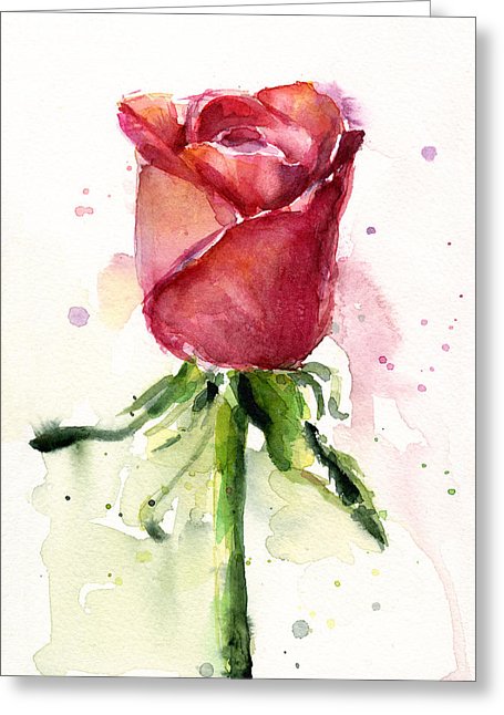 Rose Watercolor Greeting Card