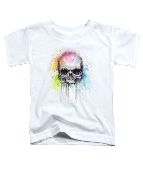 Skull Watercolor Painting Toddler T-Shirt