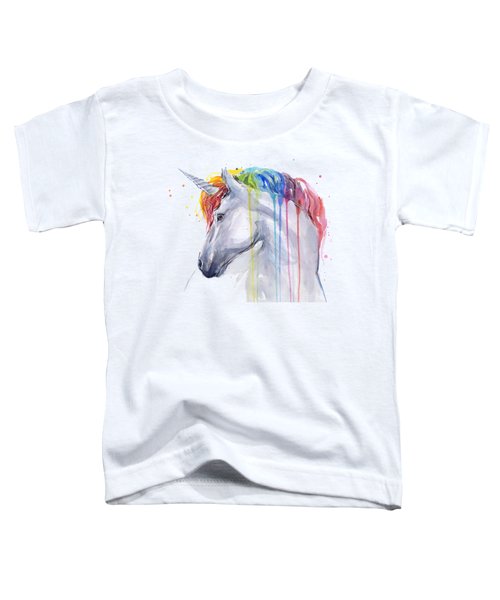 Unicorn Rainbow Watercolor Toddler T-Shirt