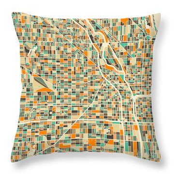 Chicago Map Throw Pillow