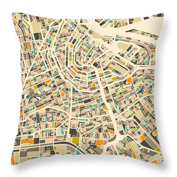 Amsterdam Map Throw Pillow