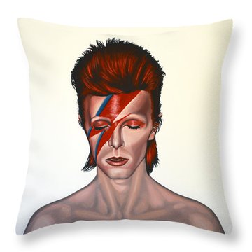 David Bowie Aladdin Sane Throw Pillow