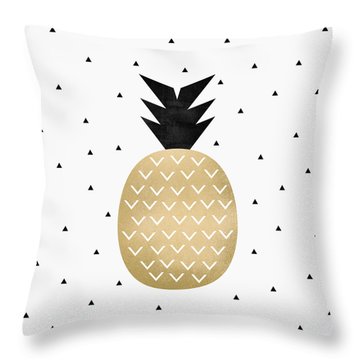 Golden Pineapple Throw Pillow