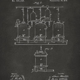 1873 Brewing Beer and Ale Patent Artwork - Gray by Nikki Marie Smith