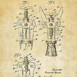 1928 Cork Extractor Patent Art - Vintage Black by Nikki Marie Smith