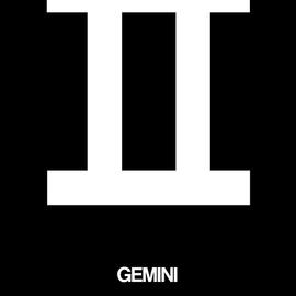 Gemini Zodiac Sign White by Naxart Studio