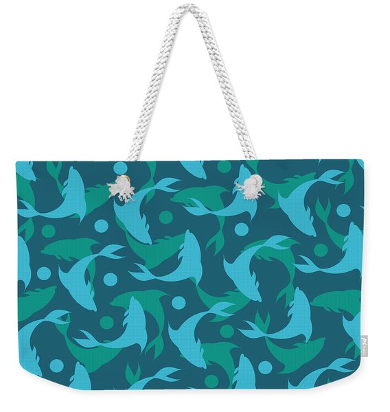 Dolphins In Blue  Weekender Tote Bag