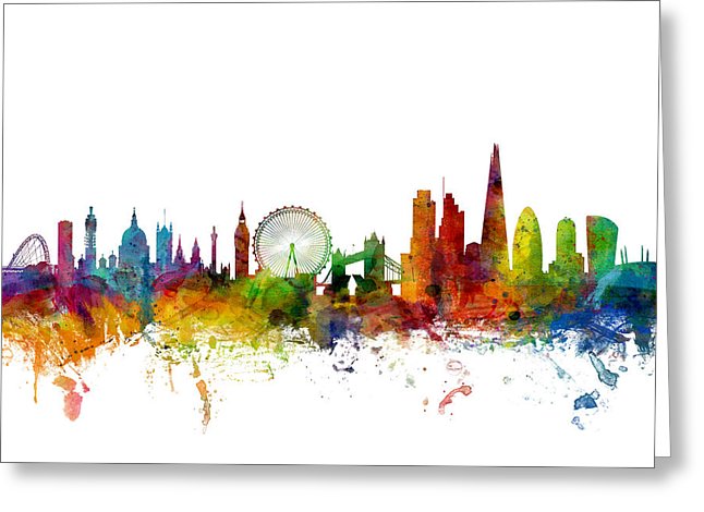 London England Skyline Greeting Card