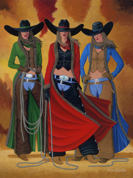 University Wall Art - Painting - Cowgirl Up by Lance Headlee