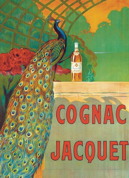 Peacock Wall Art - Painting - Vintage Poster Advertising Cognac by Camille Bouchet