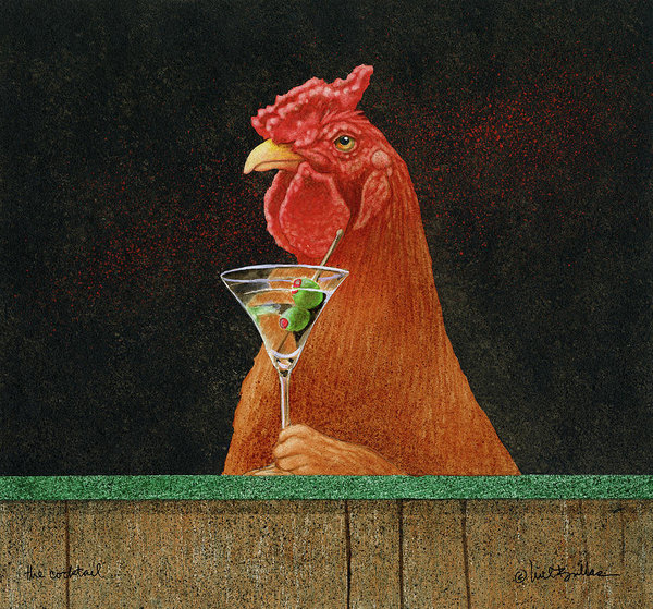Birds Wall Art - Painting - The Cocktail... by Will Bullas