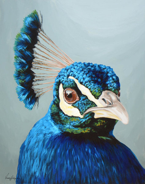 Birds Wall Art - Painting - Peacock by Lesley Alexander