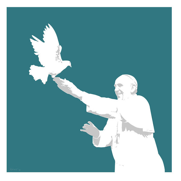 Birds Wall Art - Digital Art - Pope Francis by Greg Joens