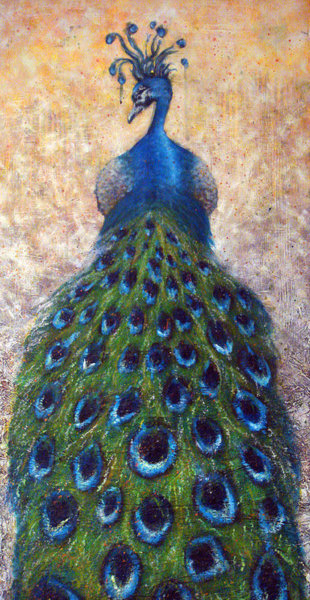 Peacock Wall Art - Painting - At The Gates by Mark M  Mellon