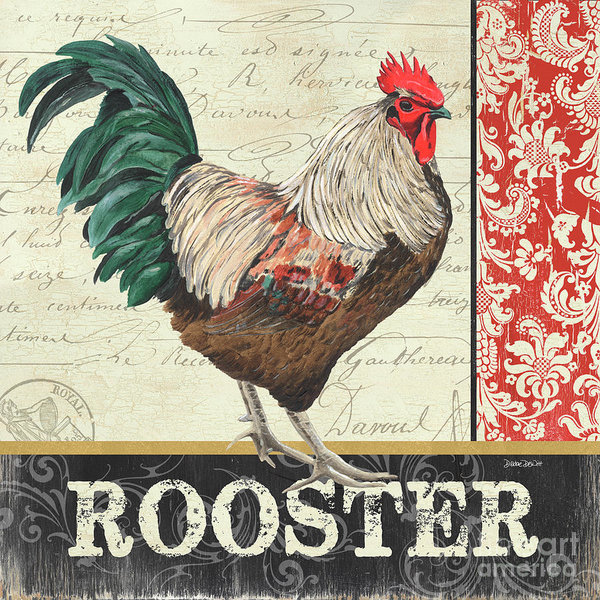 Birds Wall Art - Painting - Country Rooster 1 by Debbie DeWitt