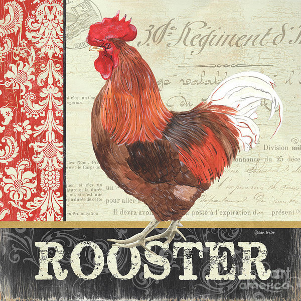 Birds Wall Art - Painting - Country Rooster 2 by Debbie DeWitt