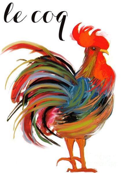 Birds Wall Art - Painting - Le Coq Art Nouveau Rooster by Mindy Sommers