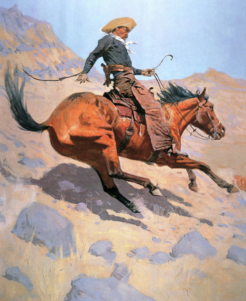 University Wall Art - Painting - The Cowboy by Frederic Remington