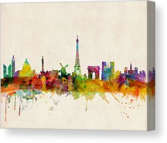 Paris Skyline Canvas Prints