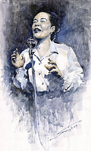 Wall Art - Painting - Jazz Billie Holiday Lady Sings The Blues  by Yuriy Shevchuk
