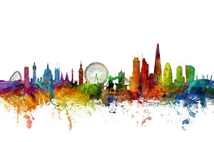 Wall Art - Digital Art - London England Skyline by Michael Tompsett
