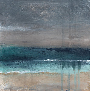 Abstract Landscape Wall Art - Painting - After The Storm- Abstract Beach Landscape by Linda Woods