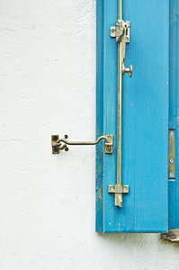 Wall Art - Photograph - Blue Window Shutter by Tom Gowanlock