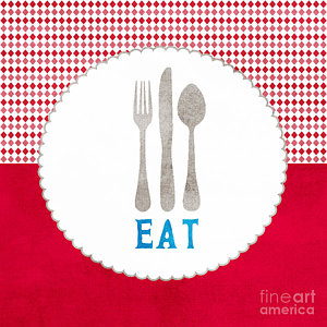 Wall Art - Painting - Eat by Linda Woods