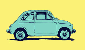 Wall Art - Drawing - Fiat 500 by Giuseppe Cristiano