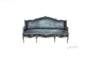 Wall Art - Painting - French Settee  by Jazmin Angeles