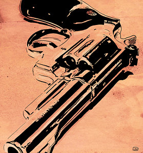 Wall Art - Drawing - Gun Number 6 by Giuseppe Cristiano