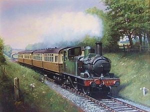 Wall Art - Painting - Gwr 0.4.2t Engine. by Mike Jeffries