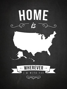 Wall Art - Digital Art - Home Is Wherever I'm With You Usa - Dark by Aged Pixel